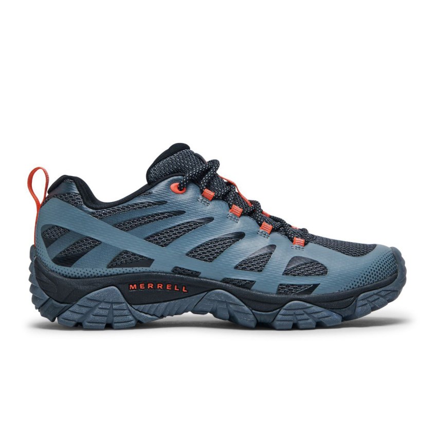Merrell Moab Edge 2 Mens Hiking Shoes Blue UK.FSOI